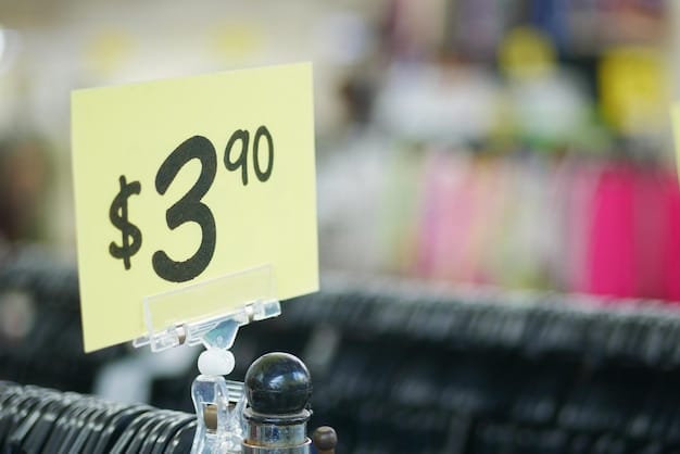 A close-up shot of a store's coupon policy sign, clearly displaying the conditions and limitations for coupon stacking. The sign is well-lit and readable.