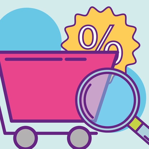 A magnifying glass over a coupon, highlighting specific phrases like 