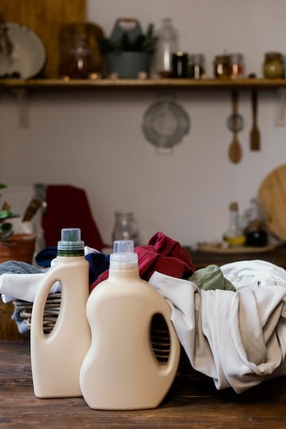 A close-up shot of various coupons displayed alongside eco-friendly household cleaning products and reusable containers.