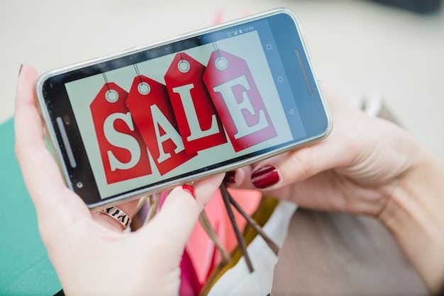 A close-up shot of a smartphone screen displaying various mobile coupons from different retailers, showcasing a variety of discounts and deals.