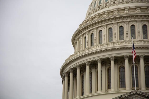 A photograph of the U.S. Capitol building, with a gavel in the foreground, representing legislative decisions and potential changes to the Child Tax Credit.