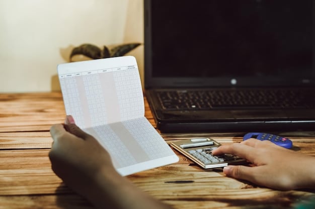 A person's hands typing on a calculator, with a spreadsheet showing assets and liabilities open on a laptop in the background. The focus is on the act of calculating net worth with precision.