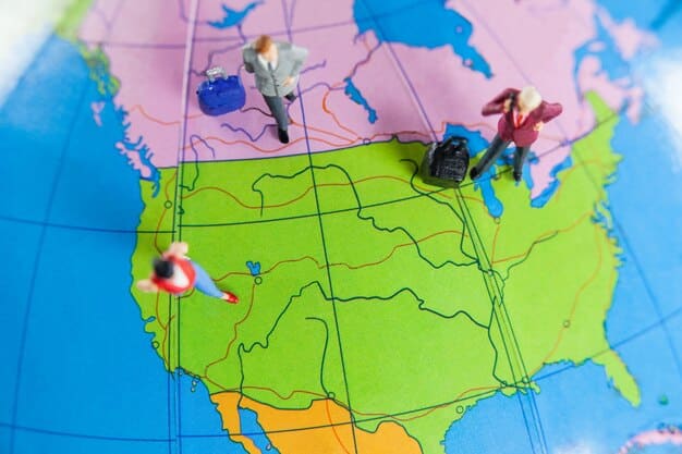 A map highlighting North America with Oakland and Toronto pinpointed, symbolizing geographic expansion and market reach for the WNBA.