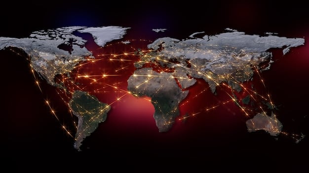 A detailed world map with various trade routes highlighted, illustrating the global reach and complexity of US trade agreements and their impact on international commerce.