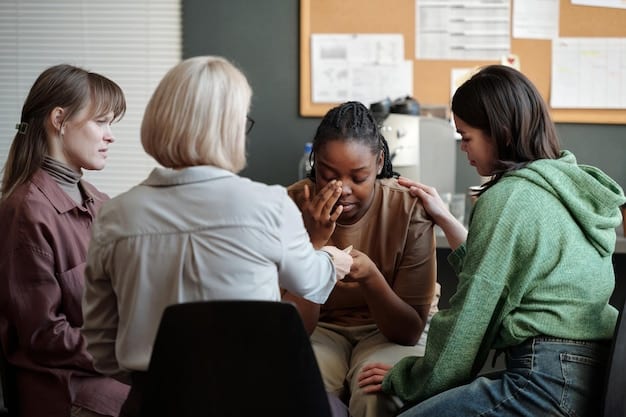 A diverse group of counselors and school staff in a professional development session, discussing strategies for effective bullying prevention and intervention.