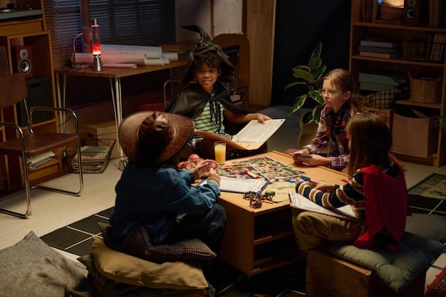Students participating in an offline activity like playing board games or reading books together in a cozy setting, with no phones visible, emphasizing real-world connection.