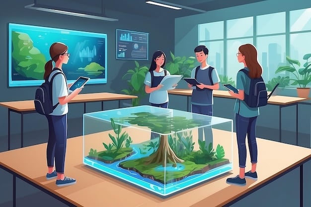 Students working collaboratively on a research project, surrounded by technology, showcasing the interdisciplinary nature of modern STEM education and the preparation for future challenges. The image underscores the importance of adapting to the rising demand for STEM Education Programs Across US Universities, as highlighted in the New Report.