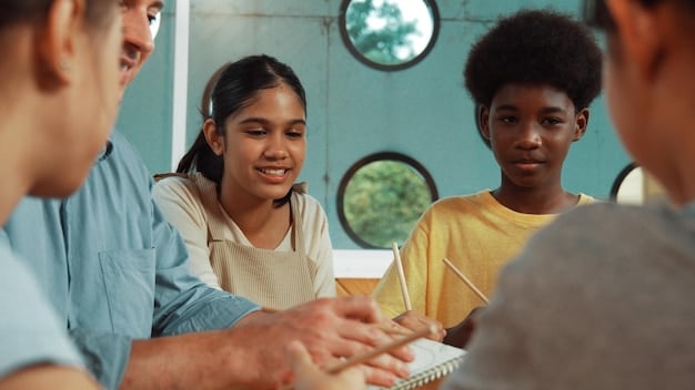 A group of diverse students attending a workshop on Title IX rights and protections, with a facilitator leading the discussion. The atmosphere is engaging and supportive, highlighting the importance of Understanding the New Title IX Regulations: Protecting Students from Discrimination in US Schools.