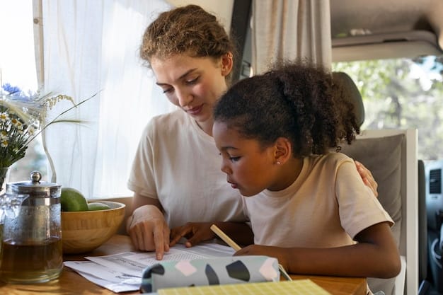 A parent volunteering in a classroom, helping a student with their assignment, while other students are working independently. The image showcases a parent's involvement and active participation within the school community, demonstrating How the Shortage of Substitute Teachers is Impacting US Schools: Practical Solutions for Parents and Administrators.
