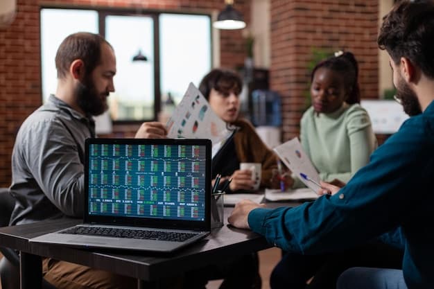 A sports executive at a desk, reviewing data charts and player profiles on multiple screens, symbolizing strategic team building in response to salary cap changes.