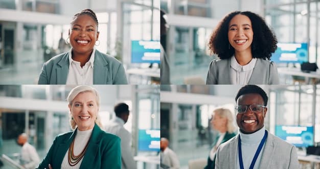 A diverse group of business leaders on a virtual call, intensely focused on a shared screen showing a strategy roadmap. They are actively gesturing and discussing, illustrating effective remote leadership in action.