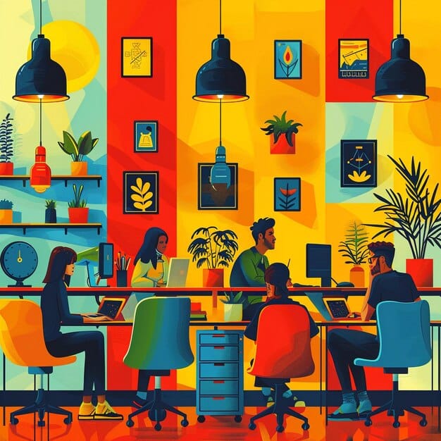 A collage of diverse work environments, including a cozy home office, a bustling co-working space, and a scenic coffee shop with a laptop. The image conveys the flexibility and adaptability of 'The Future of Remote Work: Business Insights for US Companies Adapting to the New Normal'.