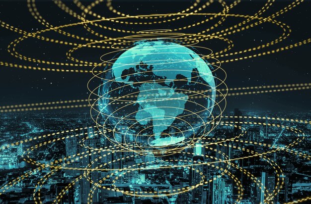 A visual representation of interconnected computer networks across the globe, symbolizing international cyber security agreements. The image highlights different national flags linked by digital connections, representing cooperation and collaboration in fighting cyber threats. Understanding the US Stance on International Cyber Security: 5 Ways It Affects Your Online Privacy is shown through this global digital network.