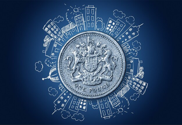 A stylized image of the Federal Reserve building with global currency symbols floating around it, representing its role in managing external economic pressures.